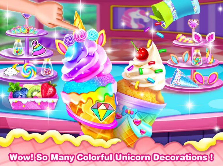 Ice Cream Cone Cupcake-Bakery Food Game