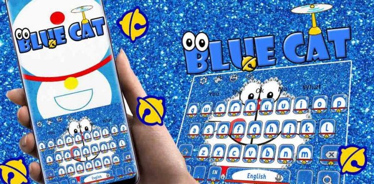 Kawaii Blue Cat Diamond Keyboard