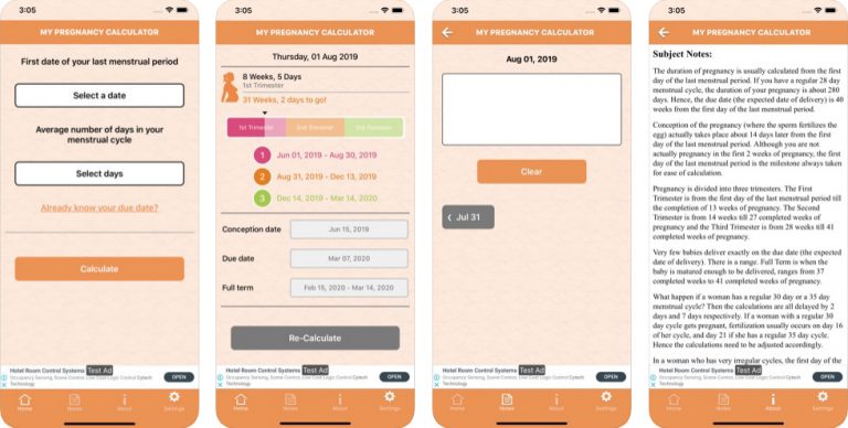 คำนวณการตั้งครรภ์ของฉัน