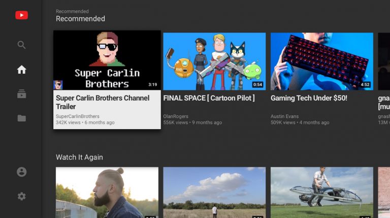 YouTube for Android TV